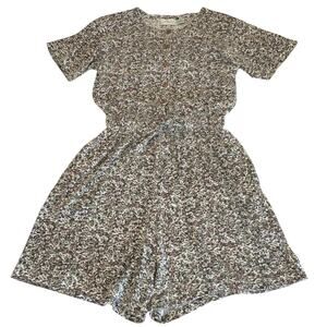 VTG Colleen's Collectables Jersey Knit Romper Women's M | Pink & Green Floral